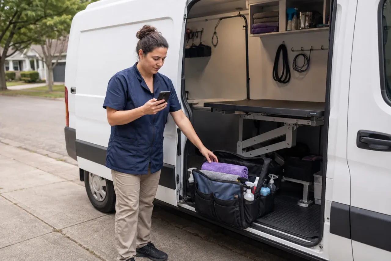 A solo contractor using online booking