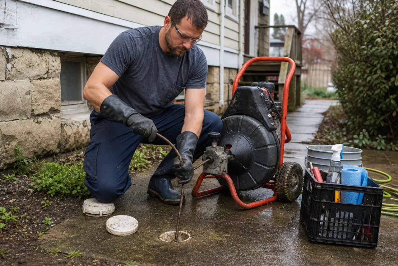 An independent drain, sewer or septic professional at work