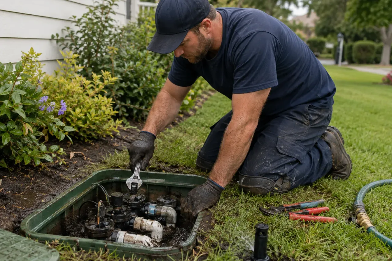 An independent irrigation professional at work