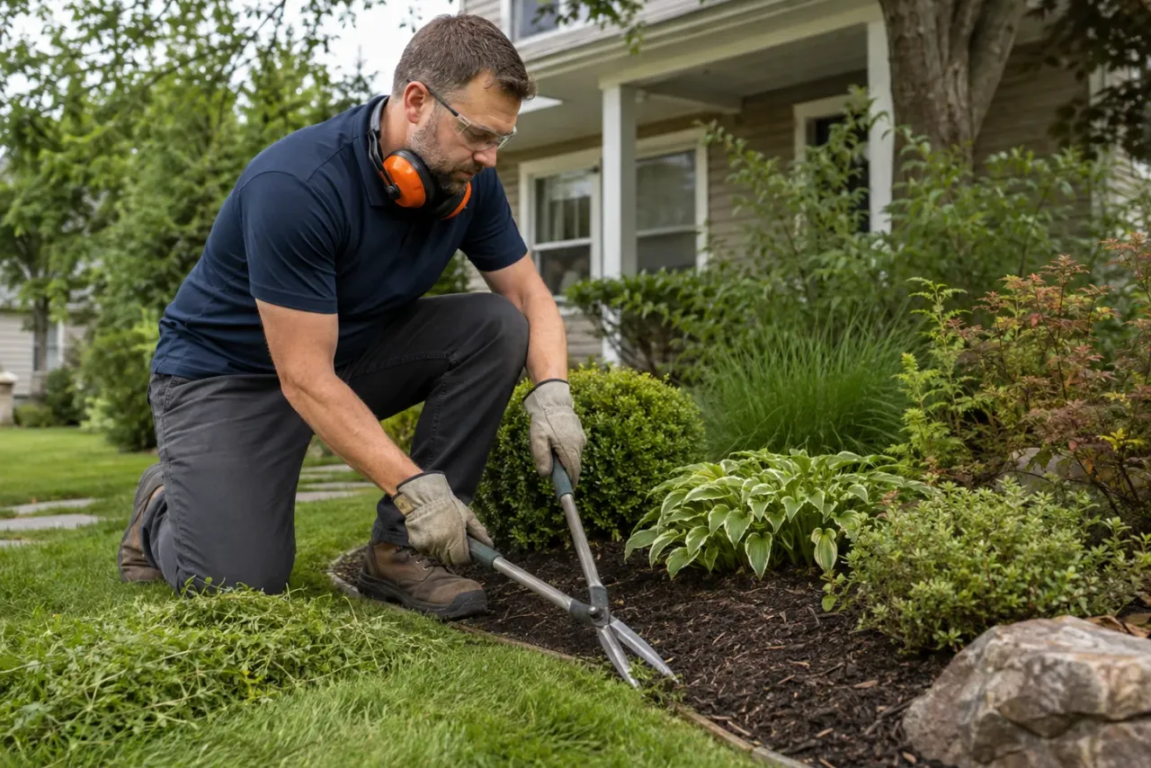 An independent landscaper at work