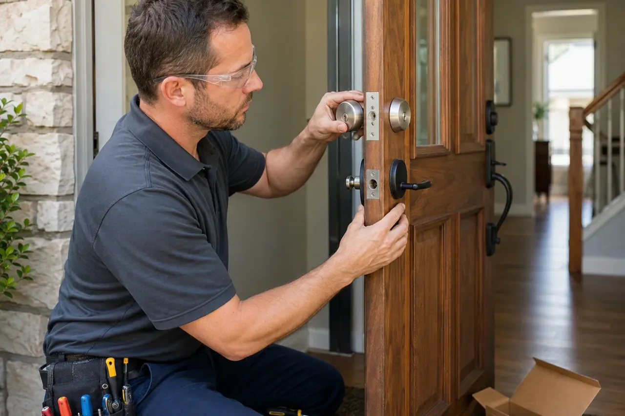 An independent locksmith at work