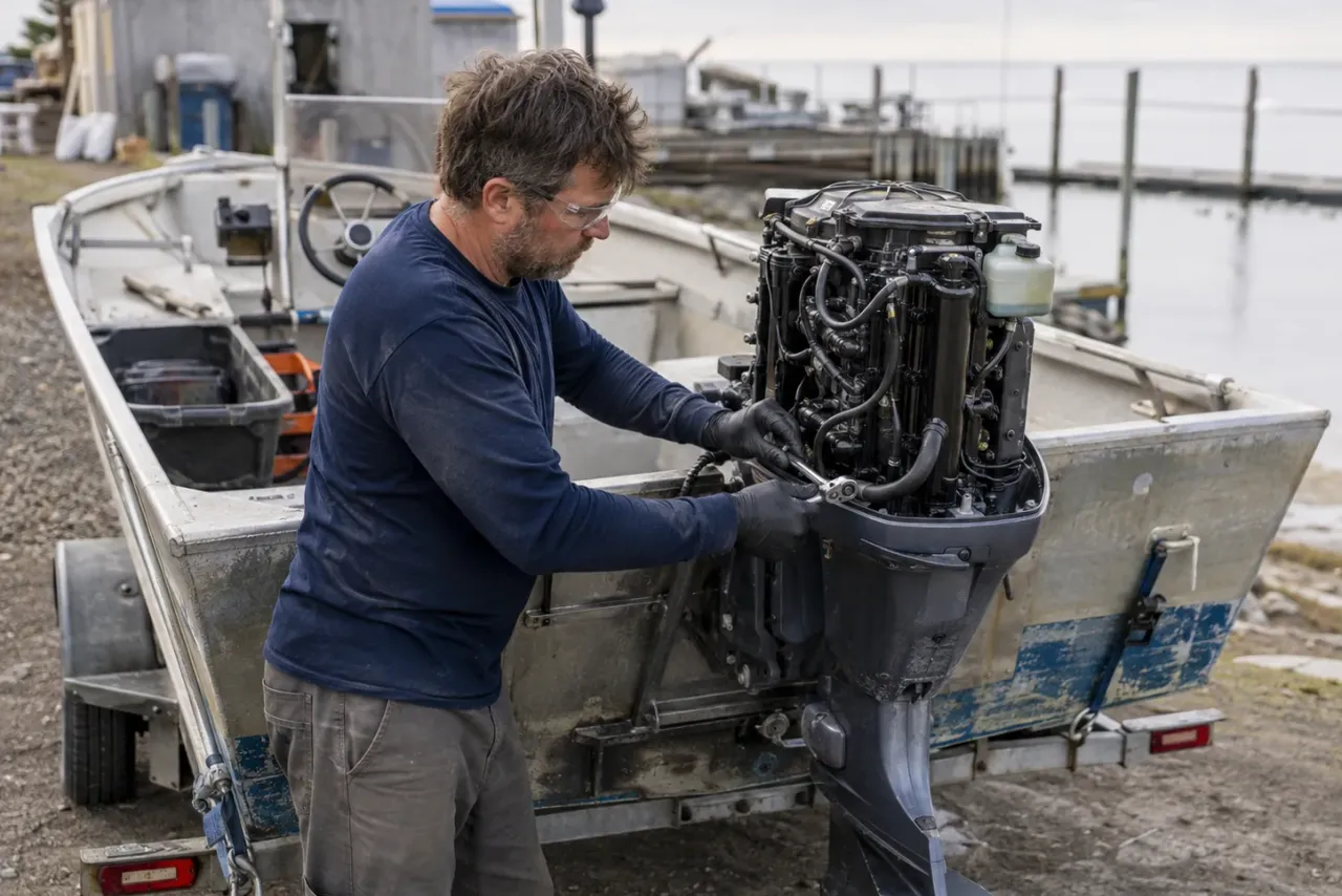 An independent marine repair technician at work