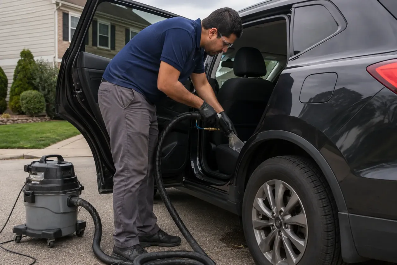 An independent mobile detailer at work
