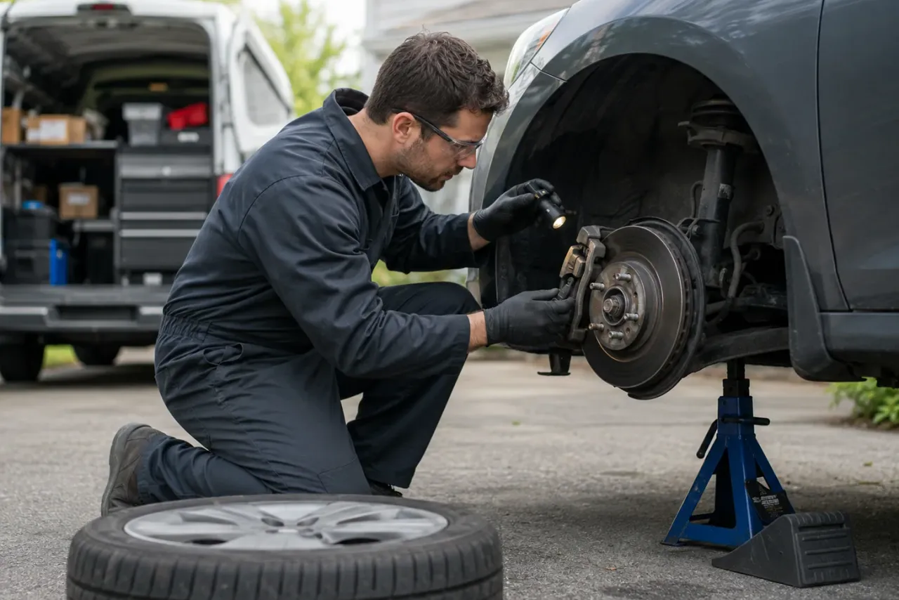 An independent mobile mechanic at work