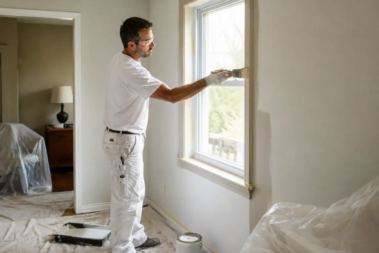 An independent painting contractor at work