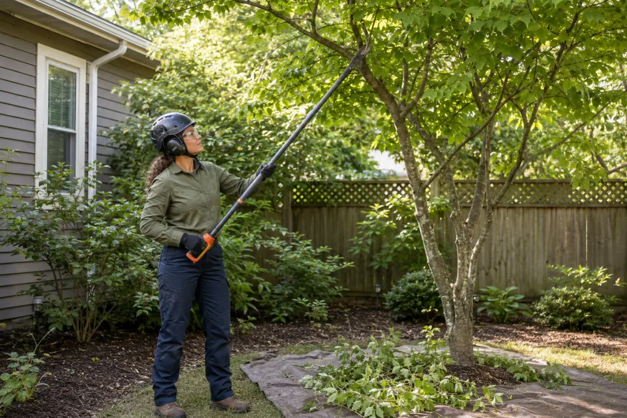 An independent tree service professional at work