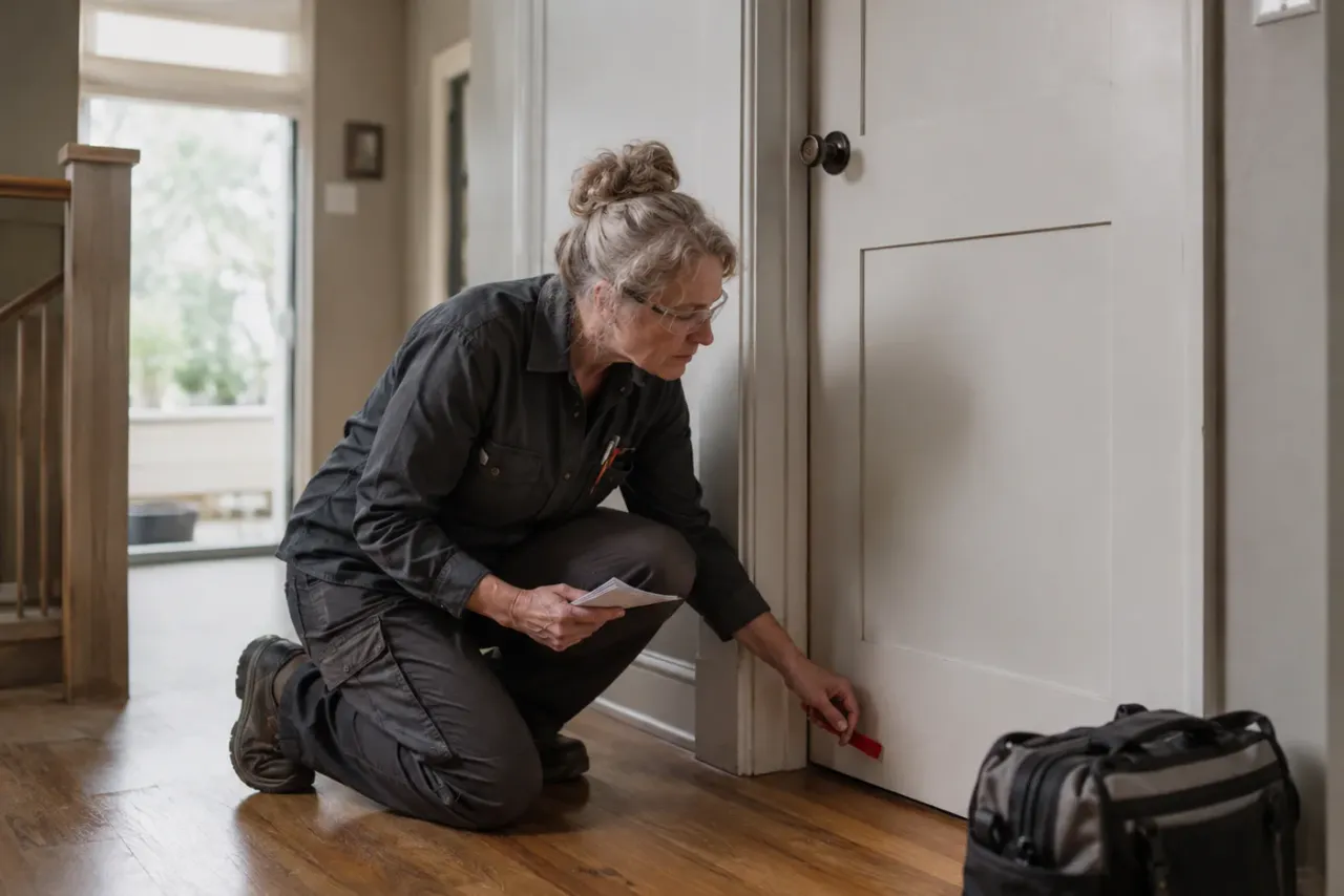 An independent handyman reviewing job details