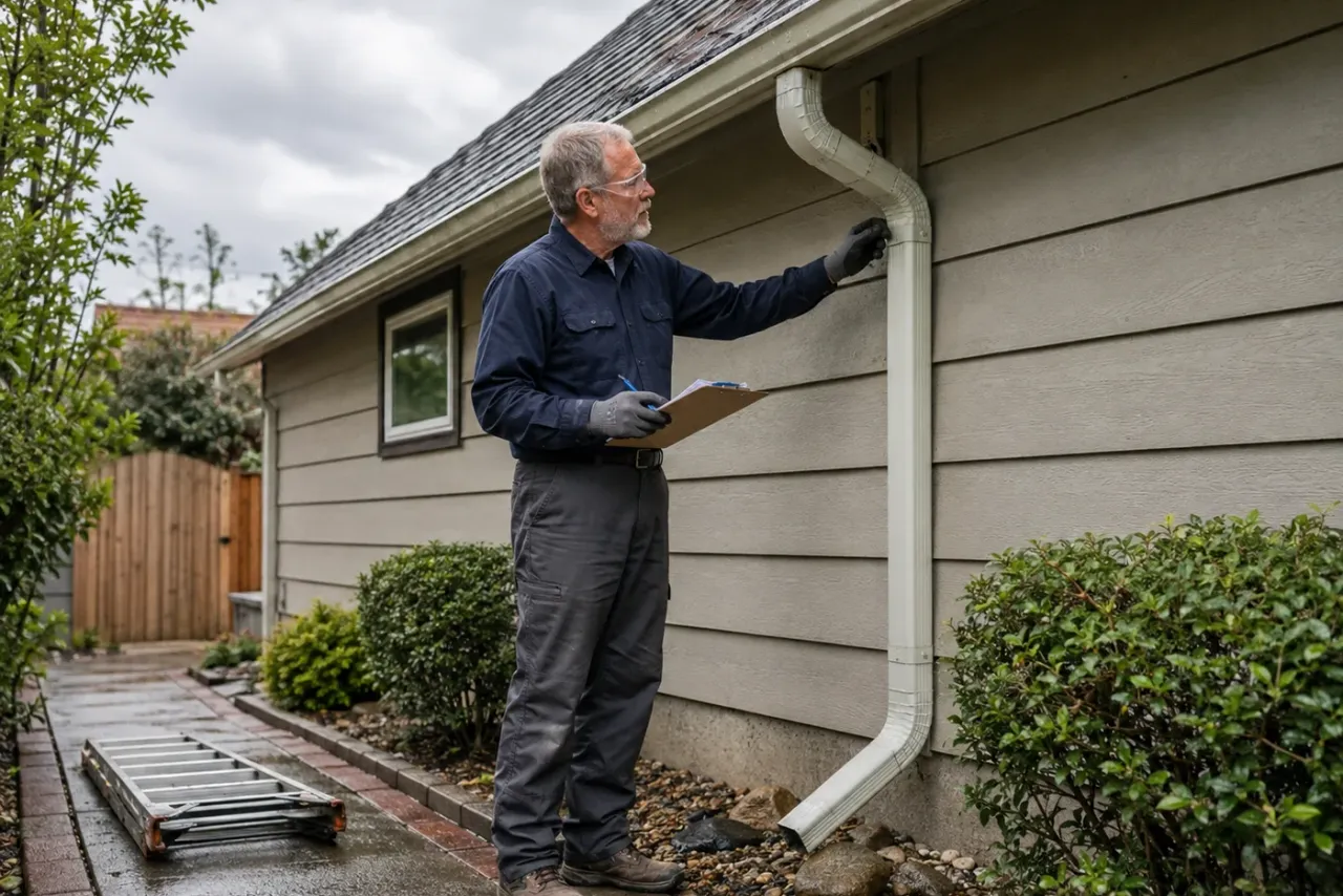 An independent roofing repair contractor reviewing job details